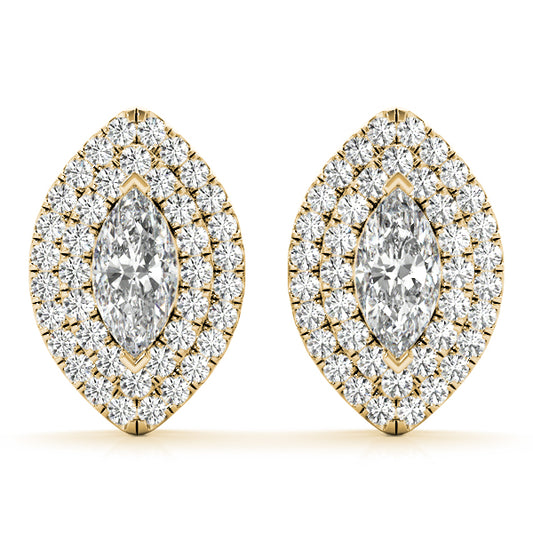 Double Halo Mq Earrings