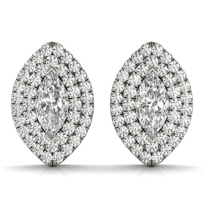 Double Halo Mq Earrings