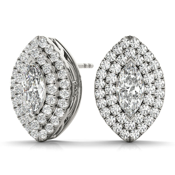 Double Halo Mq Earrings