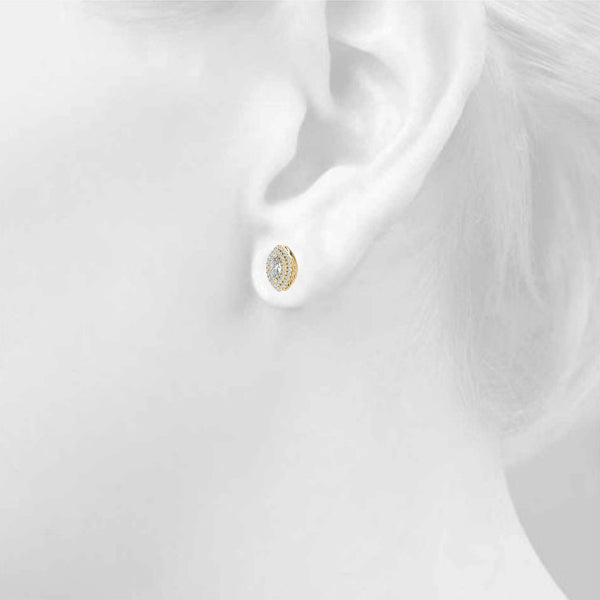 Double Halo Mq Earrings
