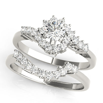 Themeda Unique Engagement Ring - On Set