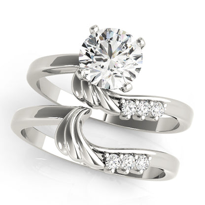 Macrozamia Unique Engagement Ring - On Set