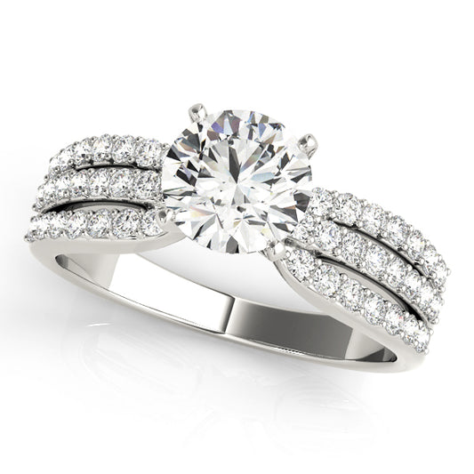Calandrinia Multirow Engagement Ring - Front