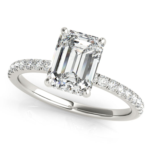 Zinnia Pave Engagement Ring - Front