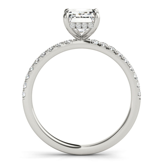 Zinnia Pave Engagement Ring - Side