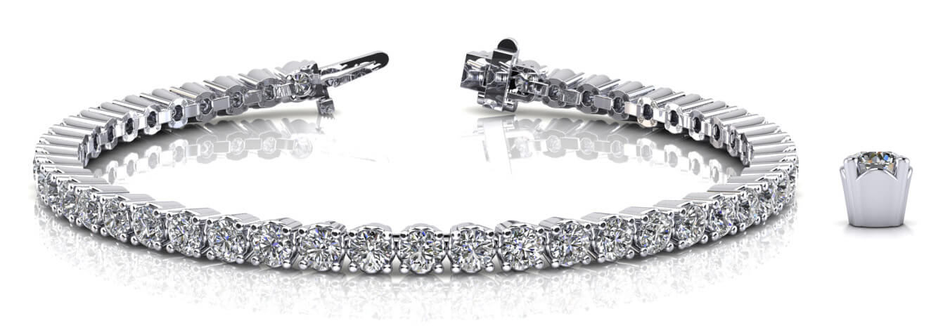 4 Prong In Line Tennis Bracelet