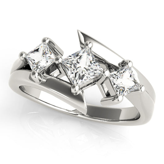 Festuca Three Stone Engagement Ring - Front