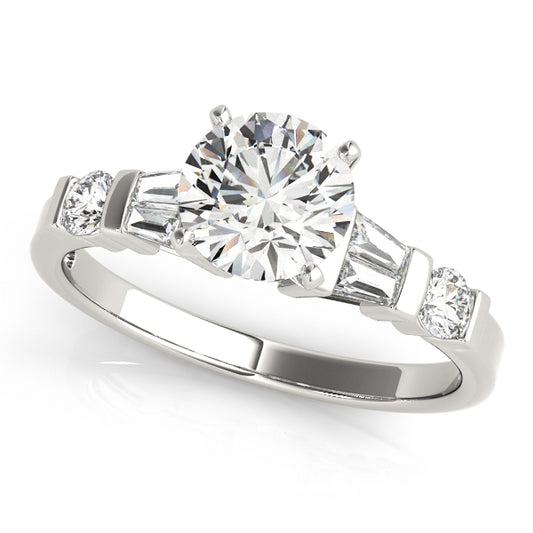 Nasturtium Three Stone Engagement Ring - Front