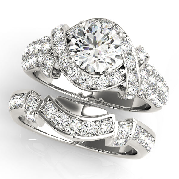 Jacaranda Multirow Engagement Ring - On Set
