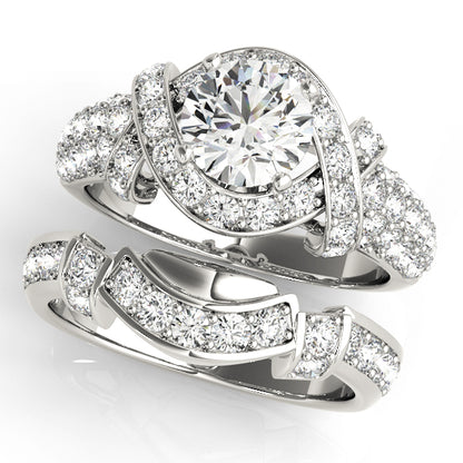 Jacaranda Multirow Engagement Ring - On Set