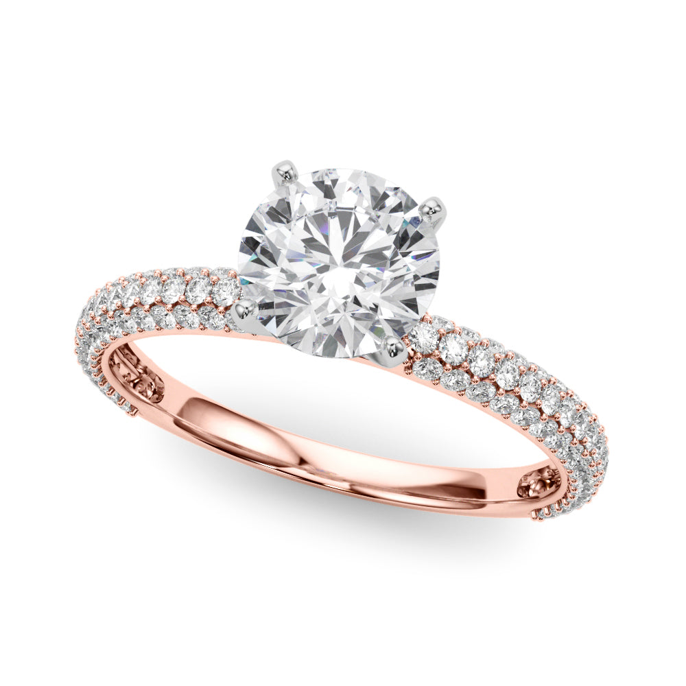 Thryptomene Pave Engagement Ring