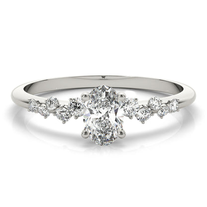 Osteospermum Unique Engagement Ring - On Set