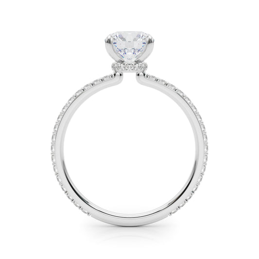 Ixiolaena Hidden Halo Engagement Ring - Side