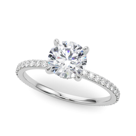 Ixiolaena Hidden Halo Engagement Ring - Front