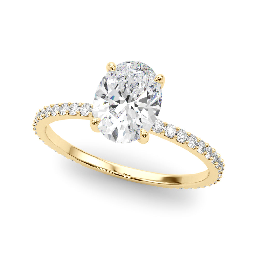 Hidden Halo Oval Center Single Row