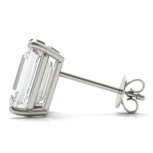 Emerald-Cut Four-Prong Diamond Stud Earrings, product view 2 | Southern Star Diamonds