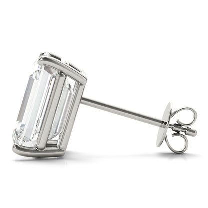Emerald-Cut Four-Prong Diamond Stud Earrings, product view 2 | Southern Star Diamonds