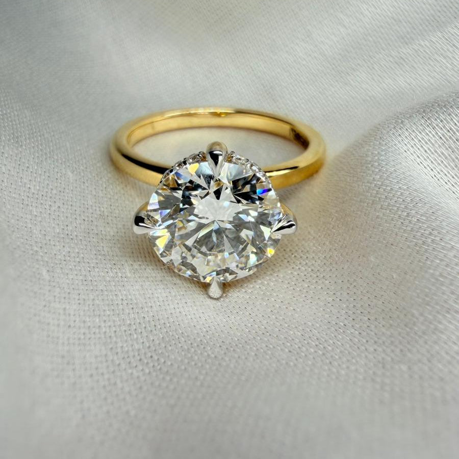 Ready to Ship – Celestia Hidden Halo 3ct Round Cut Lab Grown Diamond Ring