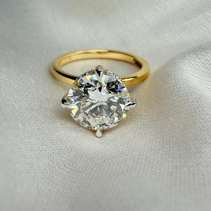 Ready to Ship – Celestia Hidden Halo 3ct Round Cut Lab Grown Diamond Ring
