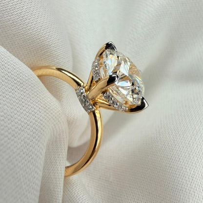 Rady to Ship – Celestia Hidden Halo 3ct Round Cut Lab Grown Diamond Ring