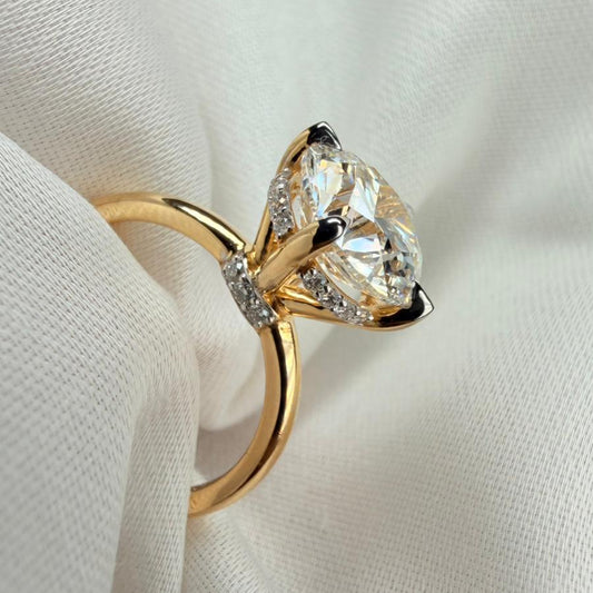 Rady to Ship – Celestia Hidden Halo 3ct Round Cut Lab Grown Diamond Ring