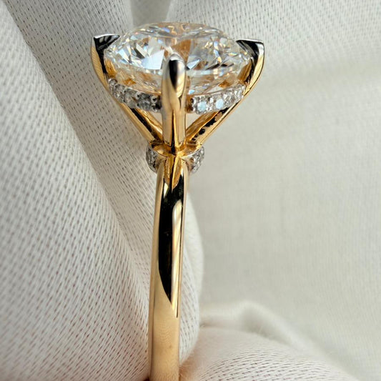 Rady to Ship – Celestia Hidden Halo 3ct Round Cut Lab Grown Diamond Ring