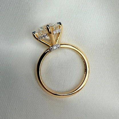 Ready to Ship – Celestia Hidden Halo 3ct Round Cut Lab Grown Diamond Ring