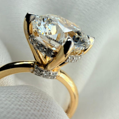 Rady to Ship – Celestia Hidden Halo 3ct Round Cut Lab Grown Diamond Ring
