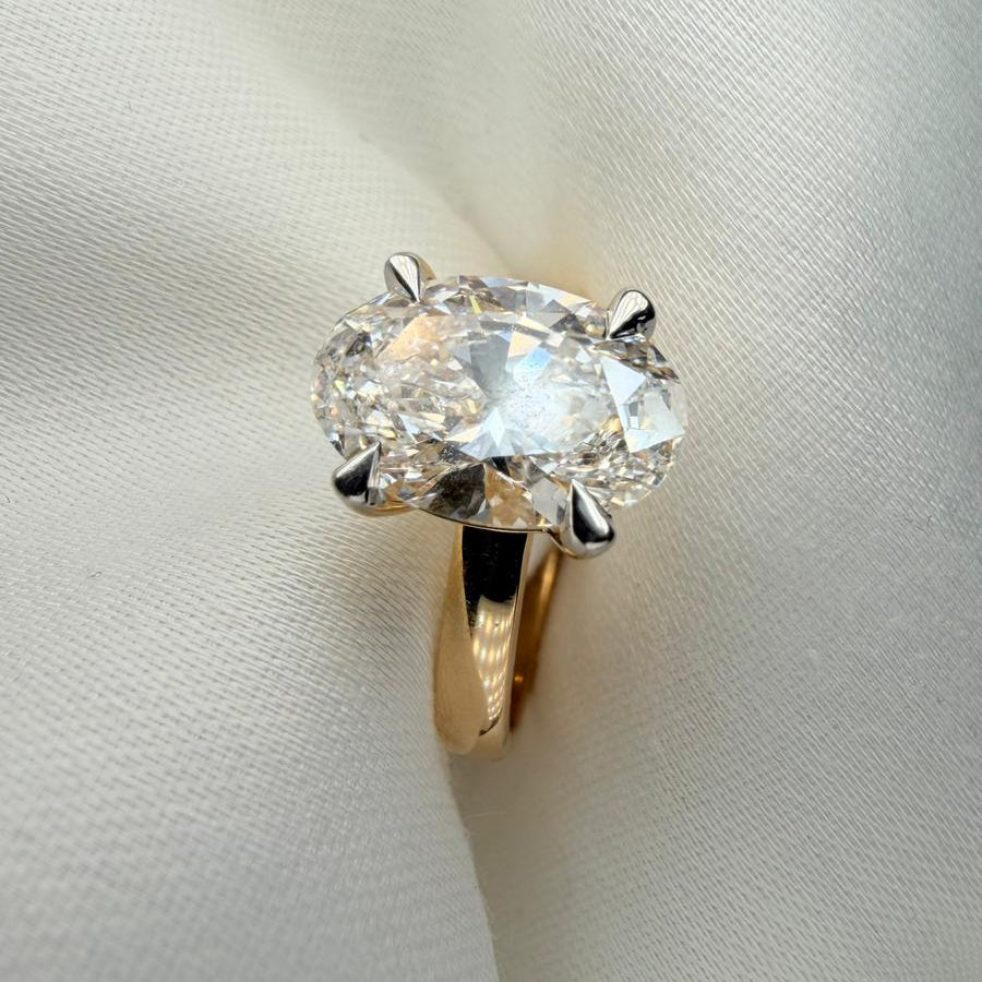 Ready to Ship – Elena 3ct Oval Cut Lab Grown Diamond Ring