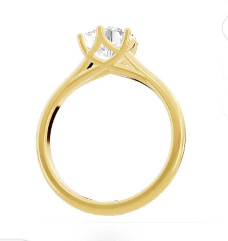 Custom Ring 1.61 H VVS2 Natural Diamond in 18K Yellow Gold