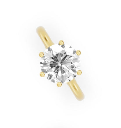 Custom Ring 1.61 H VVS2 Natural Diamond in 18K Yellow Gold