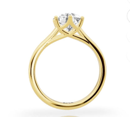 Custom Ring 1.61 H VVS2 Natural Diamond in 18K Yellow Gold