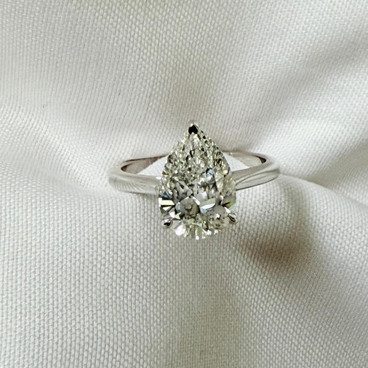 Ready To Ship - Emma 2.5 ct Pear Lab Grown Solitare Ring